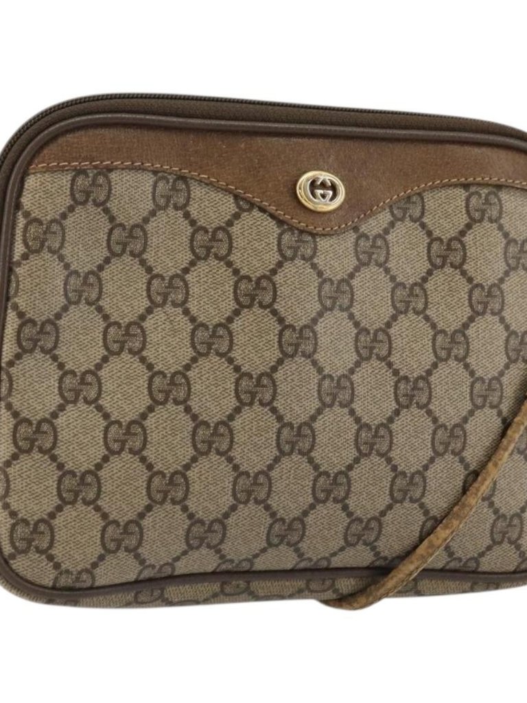 Gucci Gg Supreme Shoulder Bag Pvc Beige Gold 97 02 068 Auth 175170